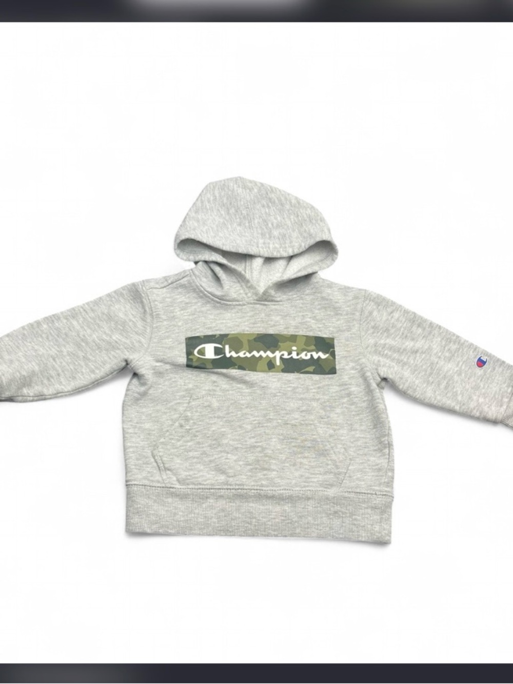 Champion Gray Hoodie with Camo Logo Boys 2T